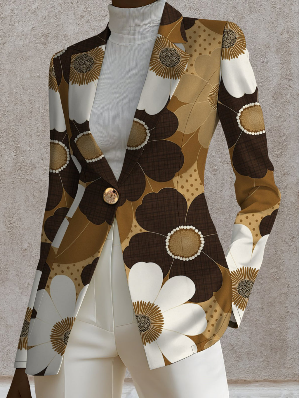 Autumn Women's Fashion, Outdoor Travel,  Clothing, Exquisite Patterns, Women's Tops, Plant Plaid Stripes Geometric Pattern Prints, Exquisite Women's Suit Jackets, - Mixed colors
