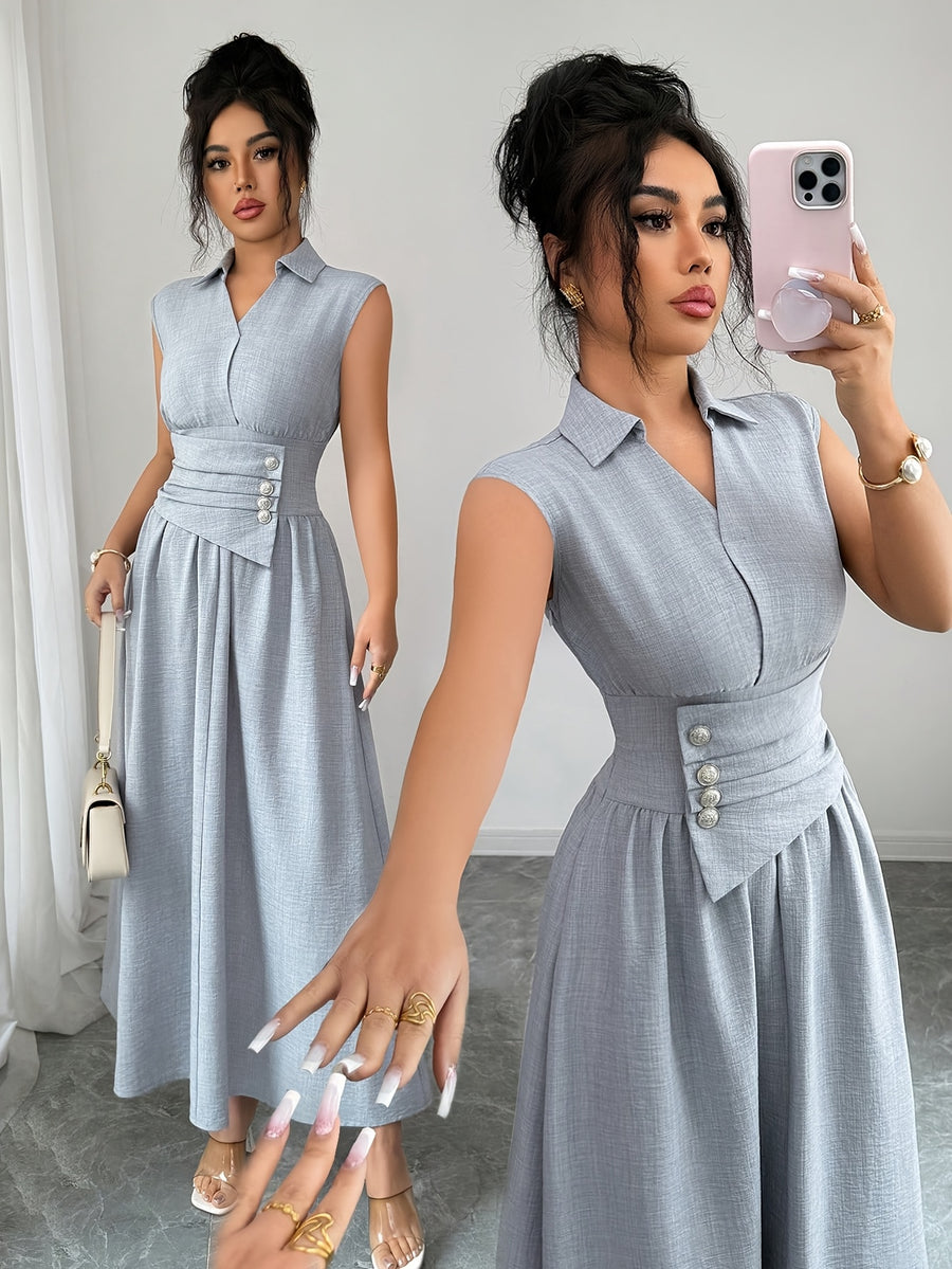 Women'S Dress A Long Dress, Matching Texture, Slim Waist, Suitable for Spring, Summer And Autumn Commuting And Going Out Elegant Party Women'S Clothing Women'S Summer Dress Casual Elegant Women'S Clothing Women'S Summer Clothing Elegant Women'S Dres - Light Blue