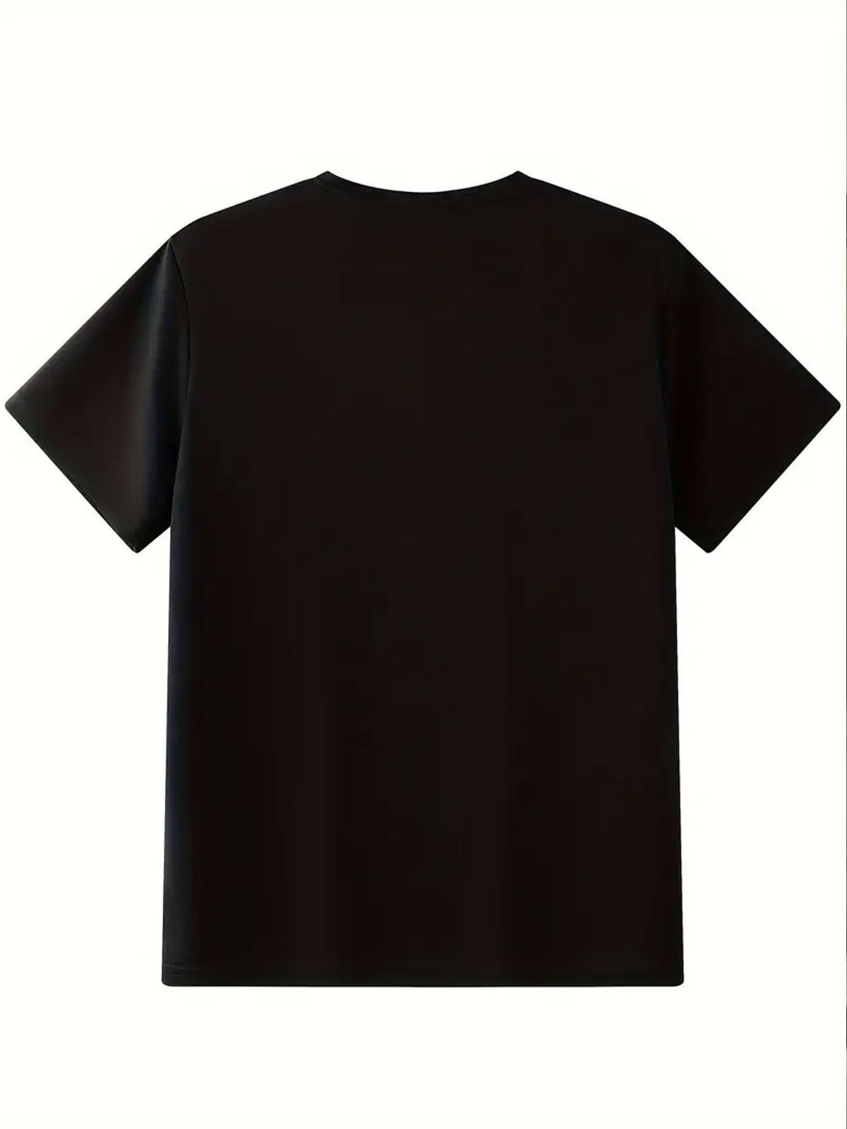 Men'S T-Shirt Short Sleeve, Coconut Letter Print, Easy Casual Style, Summer Vacation Daily Wear, Comfortable And Breathable Top - Black