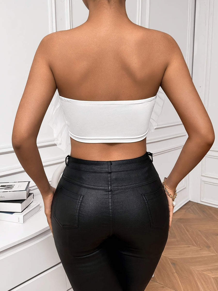 New Fashion Elegant Women's Strapless Top - Ivory White