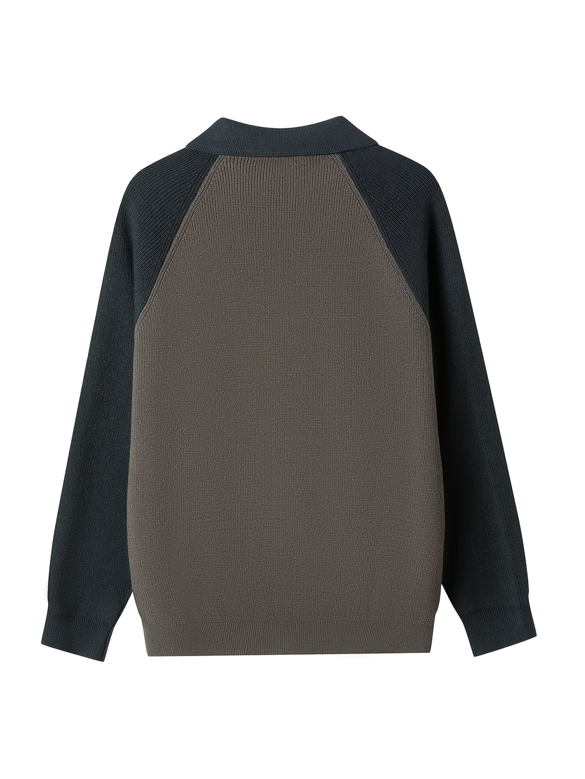 New Spring And Autumn Men'S Knitted Cardigan with a Large Lapel And Buttons, Featuring Trendy Color-Blocking Design, Comfortable And Warm Men'S Sweater Jacket A523 - Dark Green