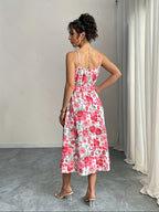 Long Strappy A-line Backless Dress - 【Multi Color】