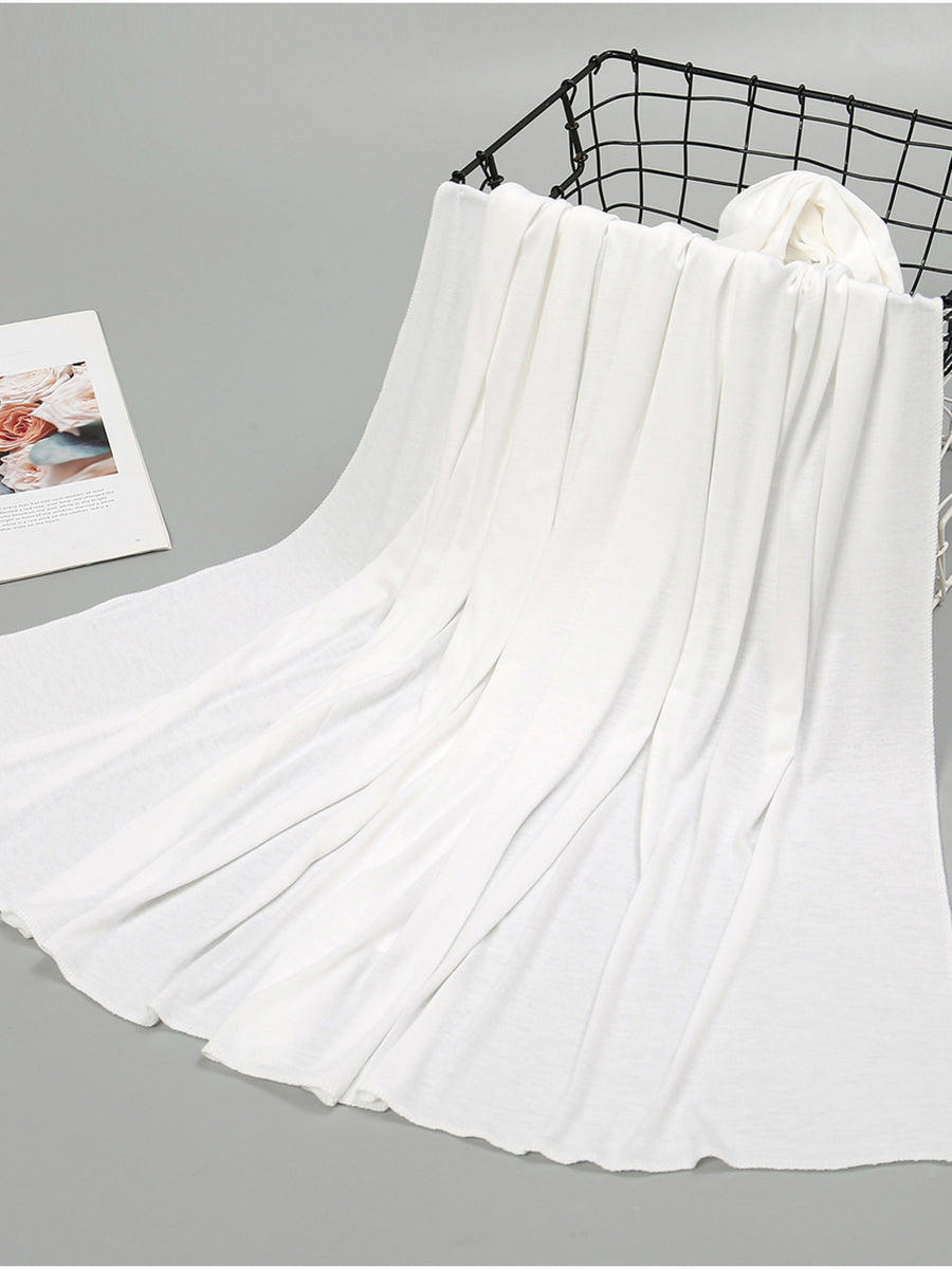 1pc Muslim Ramadan Scarf, Soft And Breathable Headscarf, Suitable for Daily Wear And Eid Al-Fitr - White