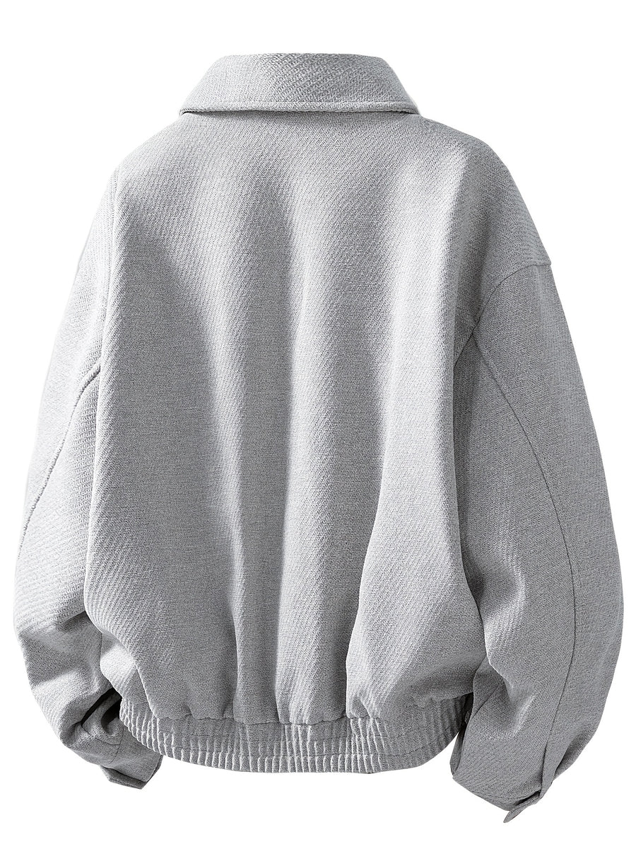 Men's Light Luxury Lapel Button-Front Cardigan Jacket - Loose Fit Blazer Coat with Lapel Collar & Button Closure, Machine Washable Suitable for Business Casual, Office Wear, Daily Use, Outdoor Events - Solid Color Outerwear - Off-white