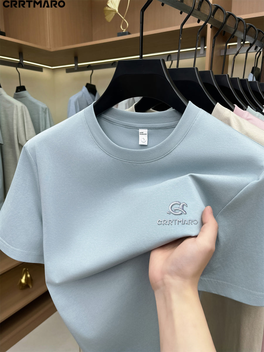 Kartmar CRRTMARO Summer New Round Neck Quick-Dry Short Sleeve T-Shirt Men'S Youth Loose Casual Short Sleeve Top Men'S Clothing SP - Light Blue