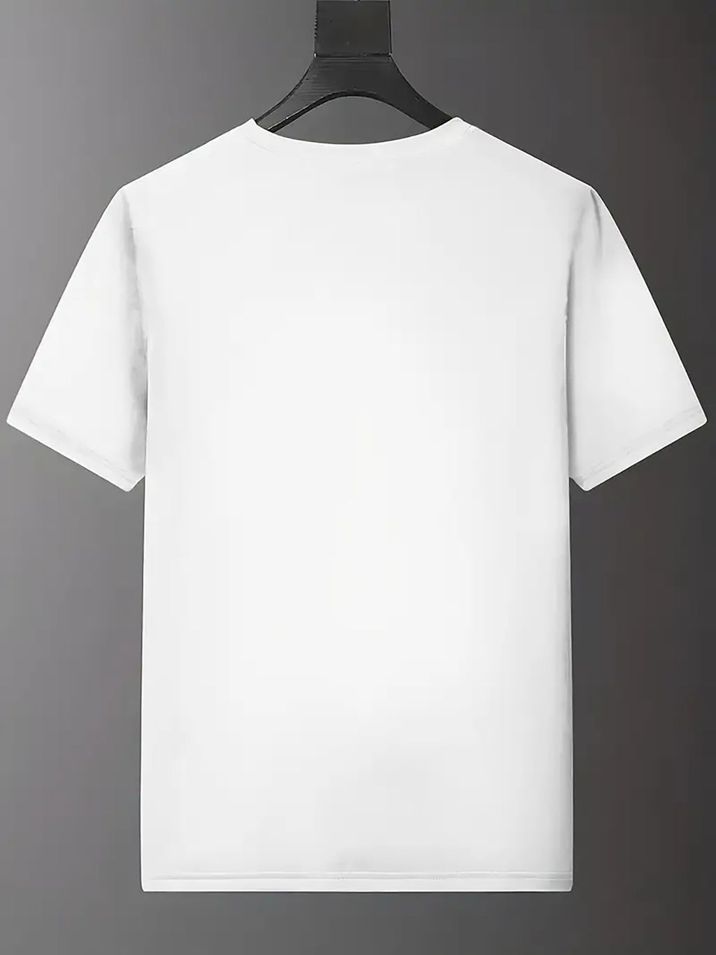 Handwritten Style Letter A Print T-Shirt, Minimalist Line Short Sleeve - White