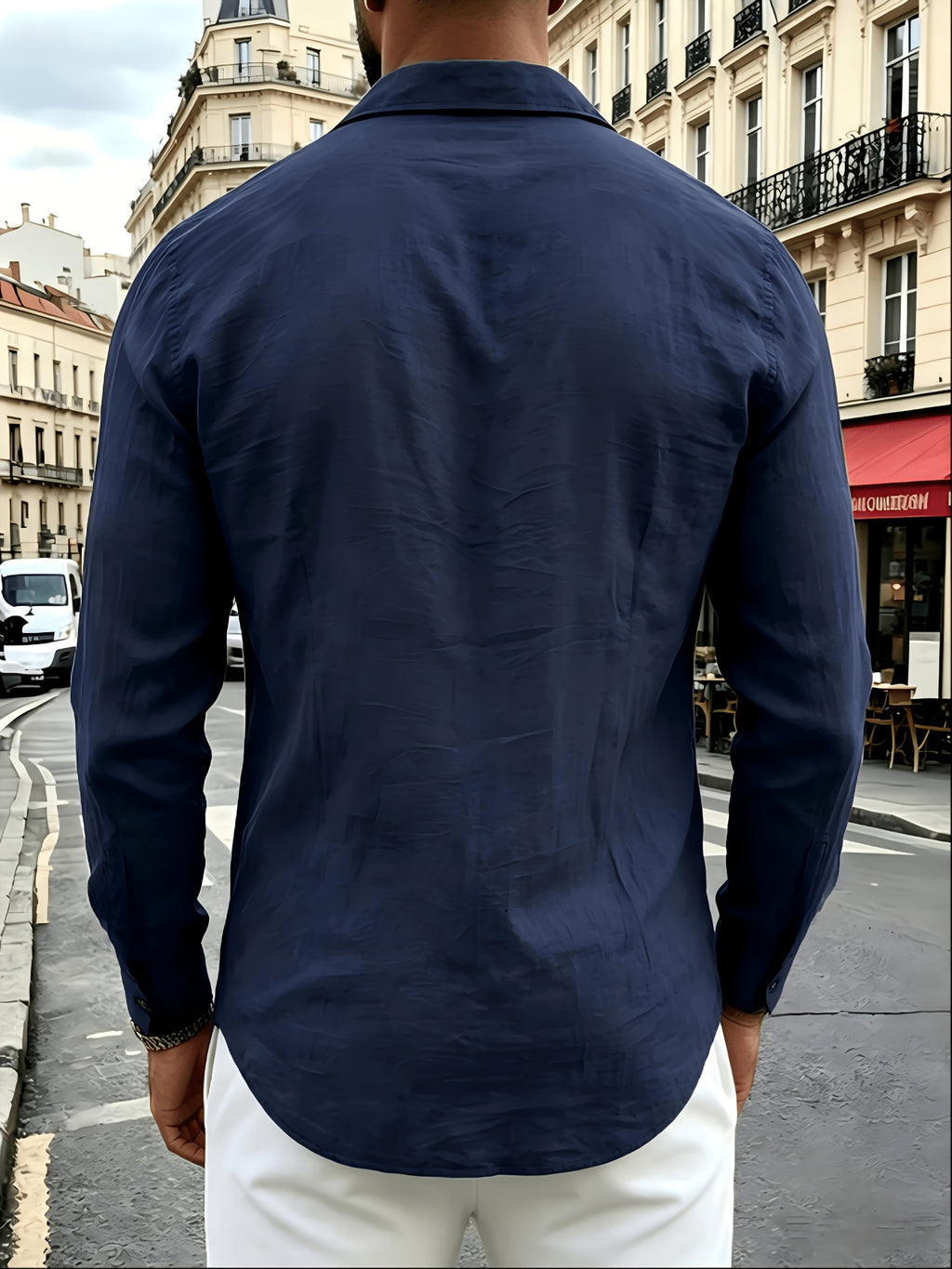 Men's 2pcs Linen Long Sleeve Lapel Shirt, Wrinkle-Resistant, Breathable, Lightweight Pointed Collar Casual Shirt, Chest Pocket Design, Full Button-Front, Loose and Comfortable Fit, Skin-Friendly Soft Quick-Drying Fabric, Solid Color Men's Business - Tibetan + Gray