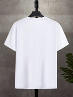 180g 100% Men's Three-Color Patchwork Short-Sleeve Top, Positioning Badge "NEVER LIFE": Summer All-Season Base Layer, Factory-Made for Men, Comfortable, High-Quality, High-Fit Rate, Casual Sportswear - Mixed Color 9