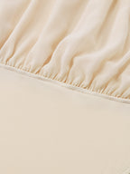 Women's Off-shoulder Bodycon Top, Chiffon Fabric, Lantern Sleeve Design, Ruffle Detailing, Pleated Design, New Spring/summer Women's Clothing - Apricot