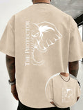 2026 Back-To-School Trendy T-Shirt Unisex, Washed Distressed Loose Fit, Double-Sided Print, Breathable And Sweat-Absorbent, Campus Outdoor Sports Loose Short Sleeve, Sweat-Resistant - Apricot