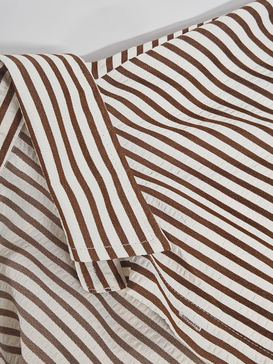Spring/Autumn New Preppy Cool Fashion Niche Letter Print Long Sleeve Thin Relaxed Casual Shirt - Brown 04