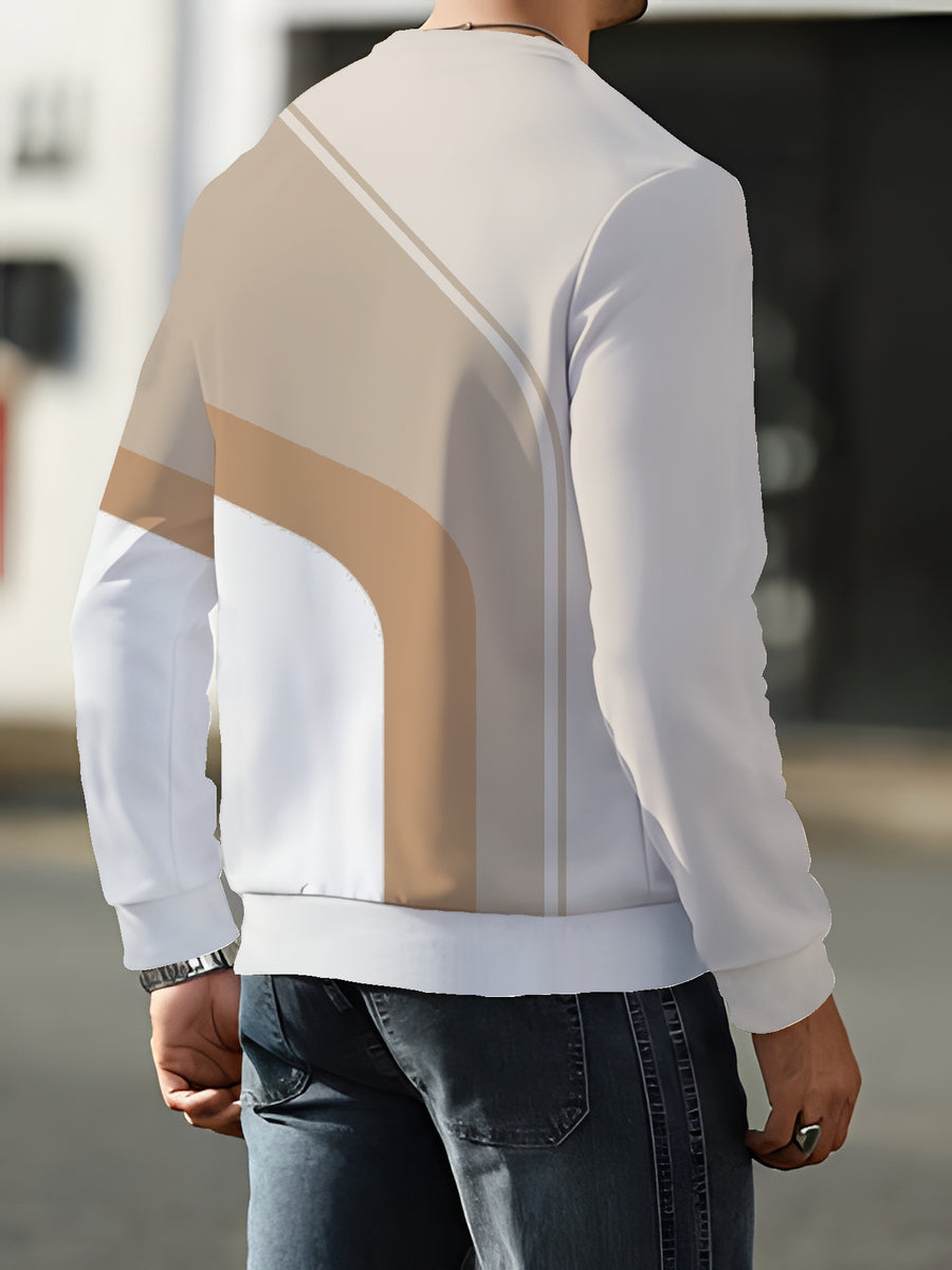 Men's Crew Neck Sweatshirt, New Spring/Autumn Crew Neck Top, Trendy Men's Crew Neck Sweatshirt - Mixed colors