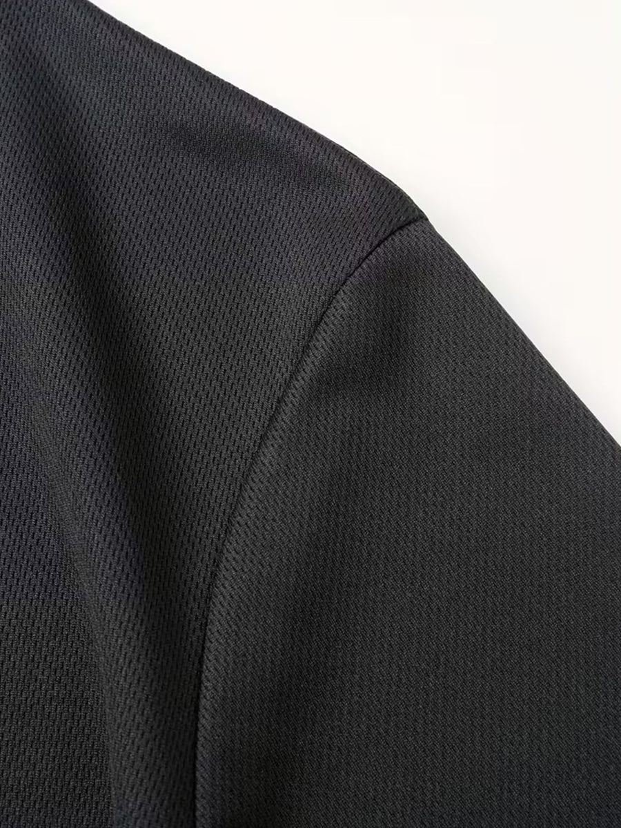 Fashionable Printed Letter Short-sleeved T-shirt for Men, New Summer Style, Casual and Versatile, Available in Large Sizes - Black