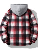Winter Warm Mesh Padded Coat - Black&Red