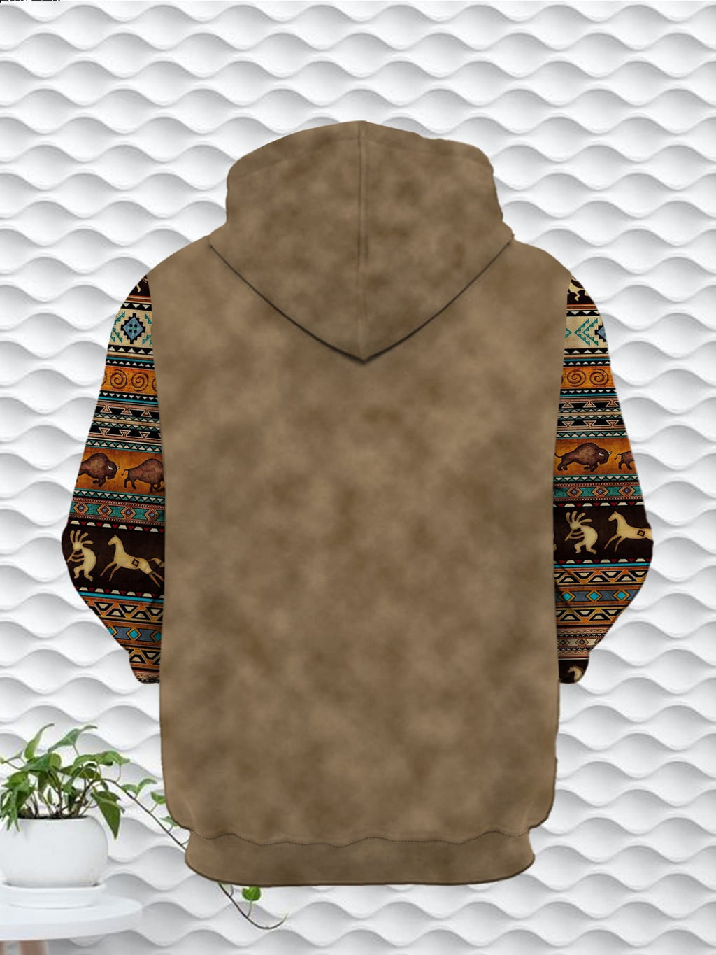 Men's Ethnic Totem Printed Hoodie Fashion Bull Head Pattern Patchwork Design Casual Sports Pullover Animal Patterns Loose Versatile Top||, - Mixed colors