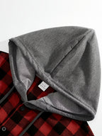 Men's Casual Plaid Hooded Short-Sleeve Hoodie, Summer Button Design, Suitable for Daily Outings, Casual Dates, and Trendy Summer Tops - Red Checkered