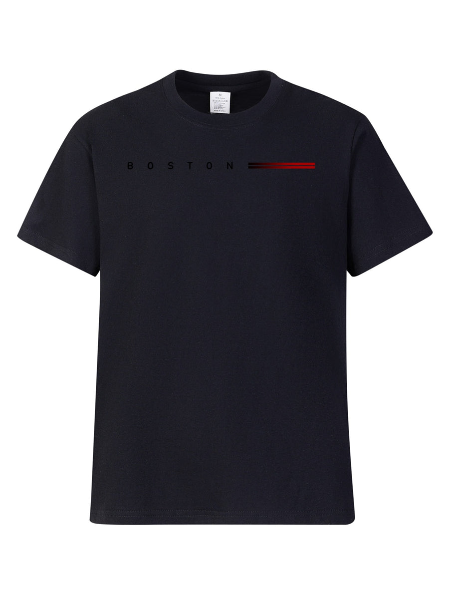 Heavyweight Men's 100% Pure Cotton Crew Neck Printed T-Shirt, a Stylish and Versatile High-Quality Top, an Essential for Daily Wear, Street Jogging, and Other Casual Outfits - Black