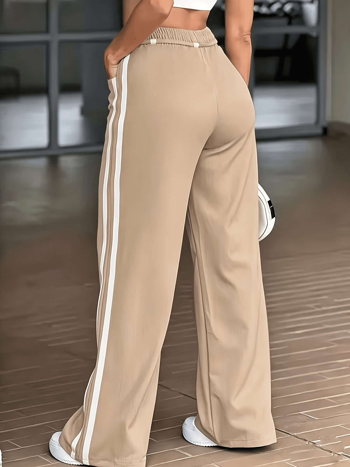 Women's Fashion - Long Trousers - Unique Waist Design for a Look, Daily Commute Style, Elegant, Fashionable, and Casual, Versatile for and All-Match Outfits, Suitable for Outdoor S, Japanese, Korean, European, and American Styles, Four Seasons - Khaki