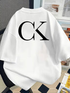 Print Tshirt Short Sleeve Crew Neck Casual Top | Fashion Letter Print, Women'S Spring/Summer Trendy Tee - White