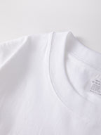 Heavyweight Men's 100% Pure Cotton Crew Neck Printed T-Shirt, a Stylish and Versatile High-Quality Top, an Essential for Daily Wear, Street Jogging, and Other Casual Outfits - White