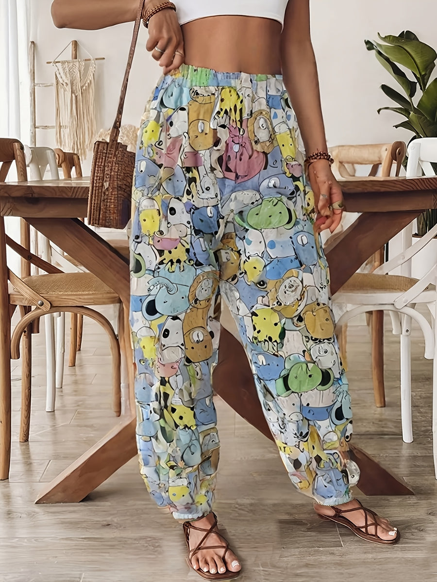 Women'S Long Tapered Pants, Comfortable Breathable Skin-Friendly Unisex Ice Casual Trousers, Beach Long Lantern Pants - Mixed colors