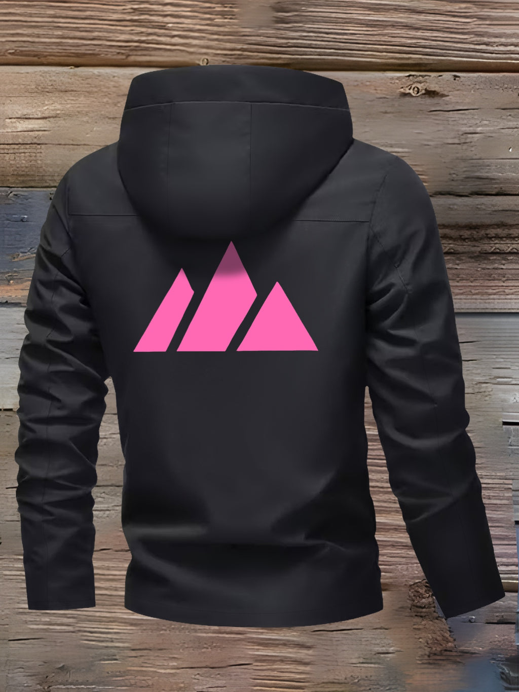 Women's Lightweight Travel Jacket, Casual Dating Comfortable Outerwear, Outdoor Hooded Daily Commute Jacket, New Mountain Climbing Printed Drawstring Fashionable Style - Black
