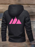 Women's Lightweight Travel Jacket, Casual Dating Comfortable Outerwear, Outdoor Hooded Daily Commute Jacket, New Mountain Climbing Printed Drawstring Fashionable Style - Black