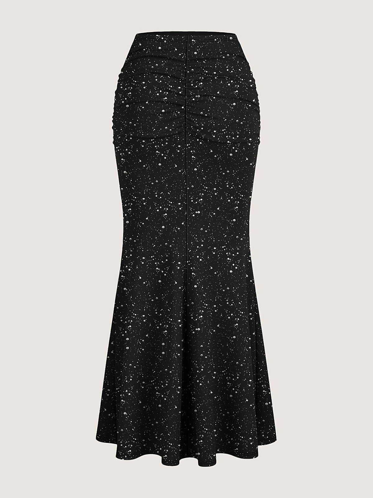 Summer Women'S Hot Silver Polka Dot Midi Skirt, Suitable for Daily Parties And Birthday Banquets - Black