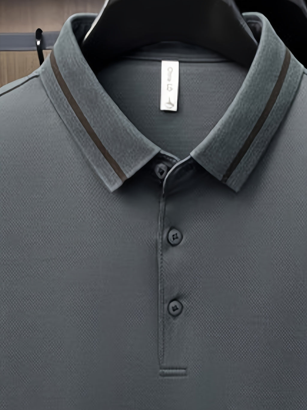 Men's Three-Button Lapel Long-Sleeve Polo Shirt, Suitable for Commuting to Work, Daily Outings, and Layering or Wearing on Its Own - SINBOS - Light Green