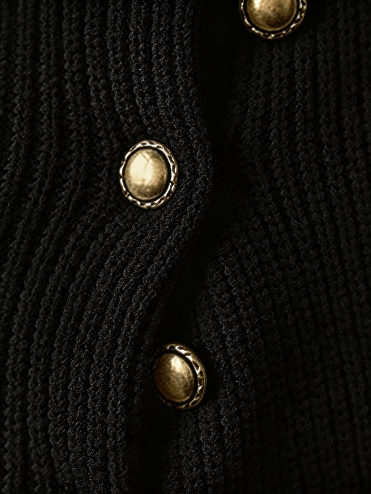 Men's Half-Turtleneck Sweater, Vintage Loose Drop-Shoulder Fit, Old Money Style Simple Casual Design, Autumn/Winter Warm Cable Knit Fabric, Skin-Friendly and Soft, Diagonal Placket with Button Row, Versatile Men's Knit Top, Men's Long-Sleeve Pullover - Black