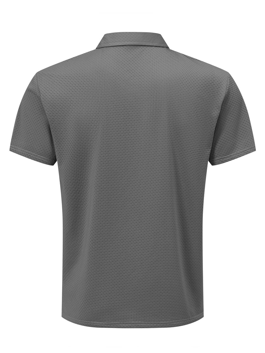 Men'S Stylish Casual Short-Sleeve Polo Shirt, Available in a 2-pc at a Discount! Comfortable T-Shirt Made from New Jacquard Quick-Dry Fabric, Perfect for Outdoor Equestrian And Golf Activities. Fashionable Casual Wear - Blue+Gray