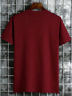 Men'S Casual Sports Short Sleeve T-Shirt with Gradient Diagonal Stripe Pattern Comfortable Breathable Quick-Drying Cool Suitable for Daily Wear Outdoor Jogging Available in 8 Colors Suitable for All Seasons - Burgundy