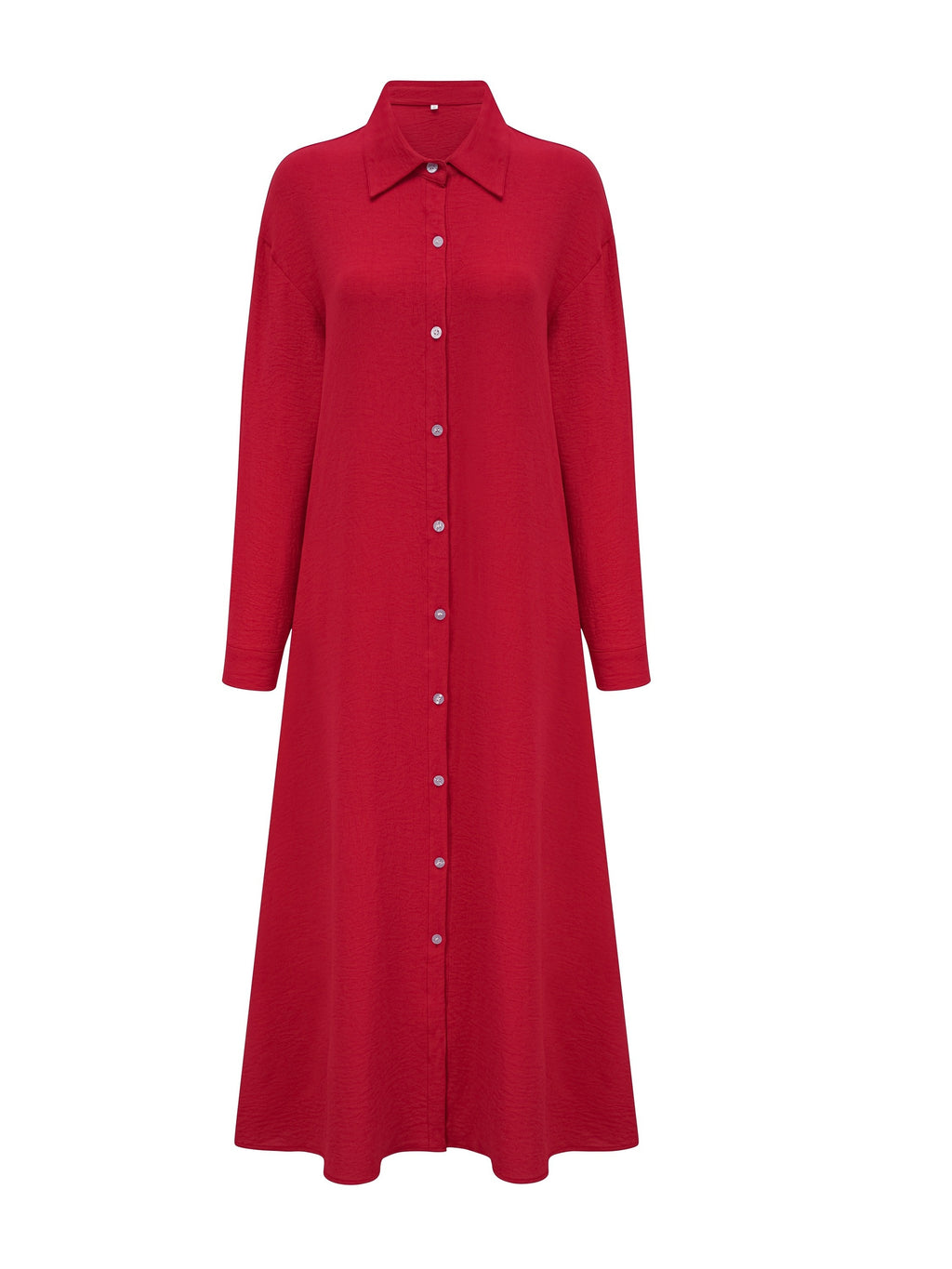 Women'S Fashion Long Shirt Dress, Dress - Red