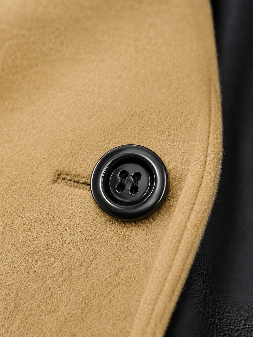 Men'S Long Double-Breasted Coat, Autumn Winter Business Casual Jacket, Large Lapel Black Commuter Trench Coat Men'S Clothing - Khaki