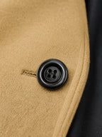 Men'S Long Double-Breasted Coat, Autumn Winter Business Casual Jacket, Large Lapel Black Commuter Trench Coat Men'S Clothing - Khaki