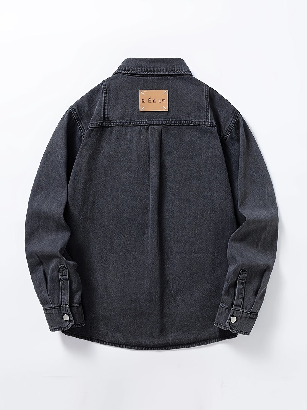 810# Men's Denim Shirt - Soot Black