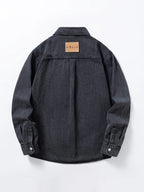 810# Men's Denim Shirt - Soot Black