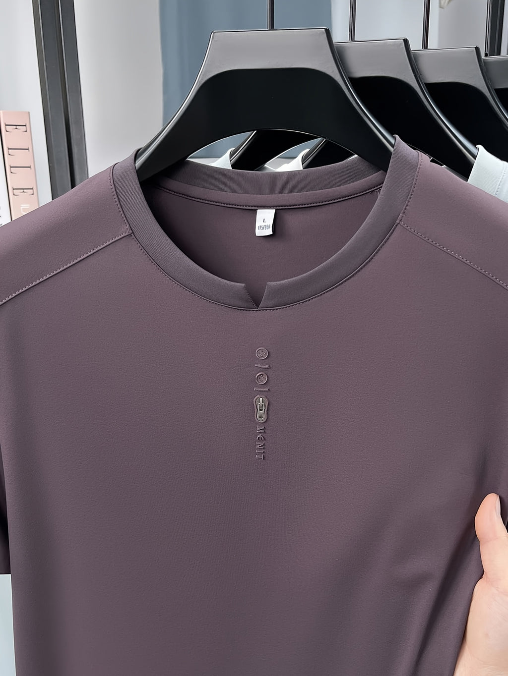 Men'S New Short Sleeve Easy Loose Commute All-Match Round Neck Top Short Sleeve T-Shirt Summer Cool Top Middle-Aged Dad Round Neck T-Shirt Business Casual Men'S Fashion Comfortable Multi-Color Short Sleeve T-Shirt LSL-26235 - Purple