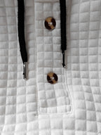 Men'S Fashion Hooded Sweatshirt, Autumn/Winter New Long Sleeve Half-Open Cardigan Top, Niche Small Checkered Jacquard Comfortable Warm Fabric, Solid Color Knit with Hood Craft Trendy Men'S Clothing, New Fabric Craft Design - White