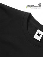 Men's Loose Fit T-Shirt with Minimalist Red Circular Back Print, Short Sleeve, 100% Pure Cotton, 240g Versatile Short Sleeve, Unique Pattern, Thick Fabric, Sweat-Absorbent and Breathable, Comfortable Inner Layer Casual Top, Daily Streetwear - Black