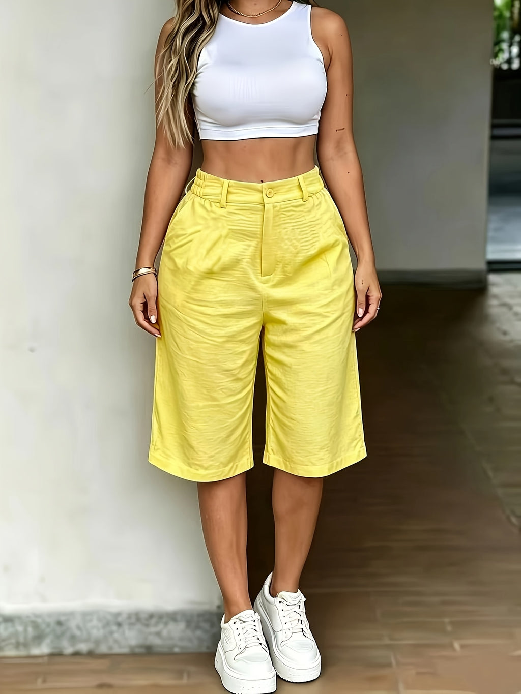 (ZD260420019) Women'S Fashion Street Style Cool Women'S Shorts - Golden