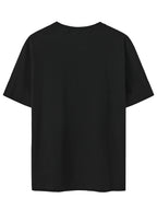 Men's 100% Cotton Short Sleeve Crew Neck T-Shirt, American Los Angeles Vintage Street Style Print, Casual, Fashionable, Comfortable, Soft, Summer Short Sleeve - Black