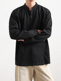 Men'S Casual Athletic T-Shirt, 1pc Men'S Fashion Trendy Casual Individual Patchwork Long Sleeve T-Shirt, Loose Fit Comfortable Slight Stretch Fabric, Blend Material, Suitable for Daily Casual Wear - Black
