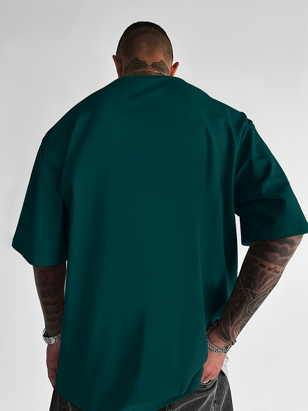 Men'S Short Sleeve T-Shirt, 100% Fabric, Loose Fit, Fashion Casual Round Neck Top, Spring Summer Outdoor Apparel for Men, Tops for 11 Holidays - Dark Green