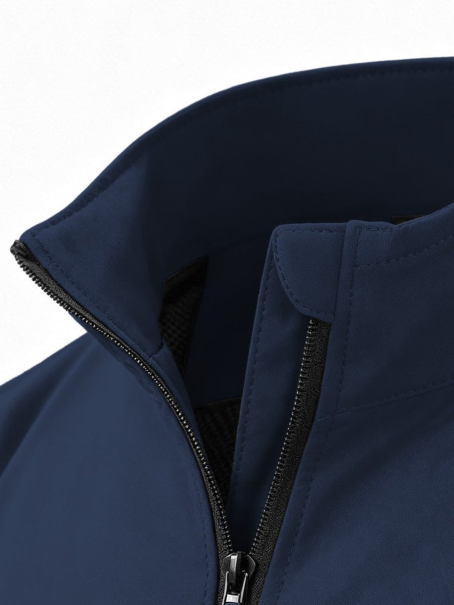 2026 New Men's Outdoor Men's Mountaineering Windproof Sports Jacket, Light and Comfortable High Quality Blazers, Fashion and Personality BOSTON Letter Elements Design, Suitable for Spring and Autumn Wear, Outdoor Sports Must Be. - Navy Color
