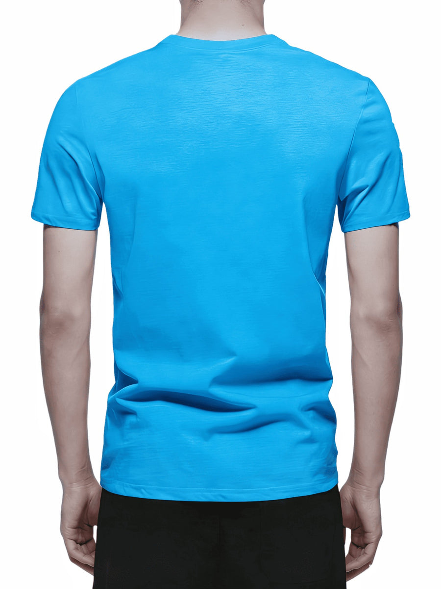 7pcs Men's Pure Crew Neck Short Sleeve T-Shirts, Unisex Basic Short Sleeve Tops, Matching Couple's Style, Comfortable, Soft, Breathable, and Sweat-Wicking, Suitable for Layering or Wearing Alone, Ideal for Sports, Outdoor, Casual, and Commuting - Mixed Color 2