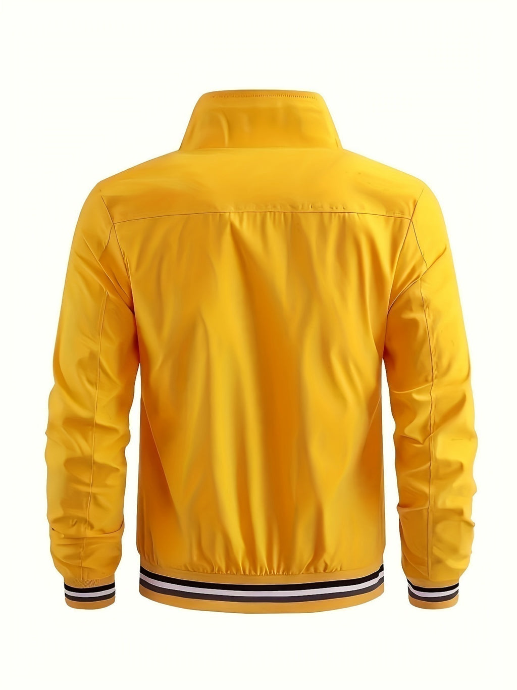 Lightweight Windproof Casual Coat with a Vintage Baseball Collar for Men, Inspired by Brooklyn, New York - ginger-colored
