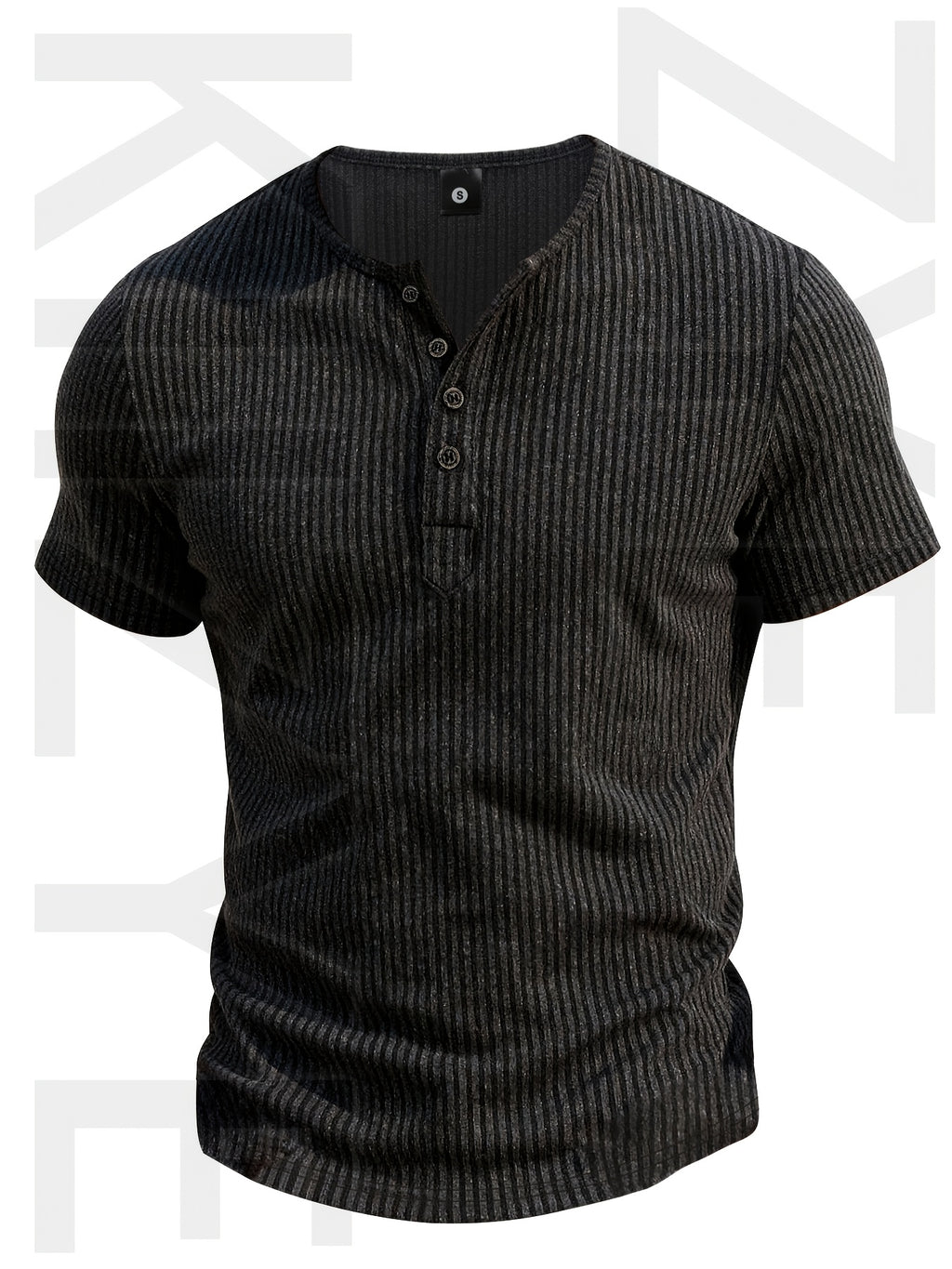 Pearson OBM Men's High-Quality Clothing - Men's Heavy-Duty Henley Shirt - Single-Button Collar & Chest Placket, Casual Button-Front Blouse, Thick, Soft, and Comfortable Fabric, Machine Washable Solid Color Sweater - Versatile for Smart-Casual - Black
