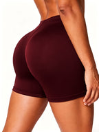 Butter-Soft Women'S High-Waist Biker Shorts - Perfect for, & Everyday Workouts - Burgundy