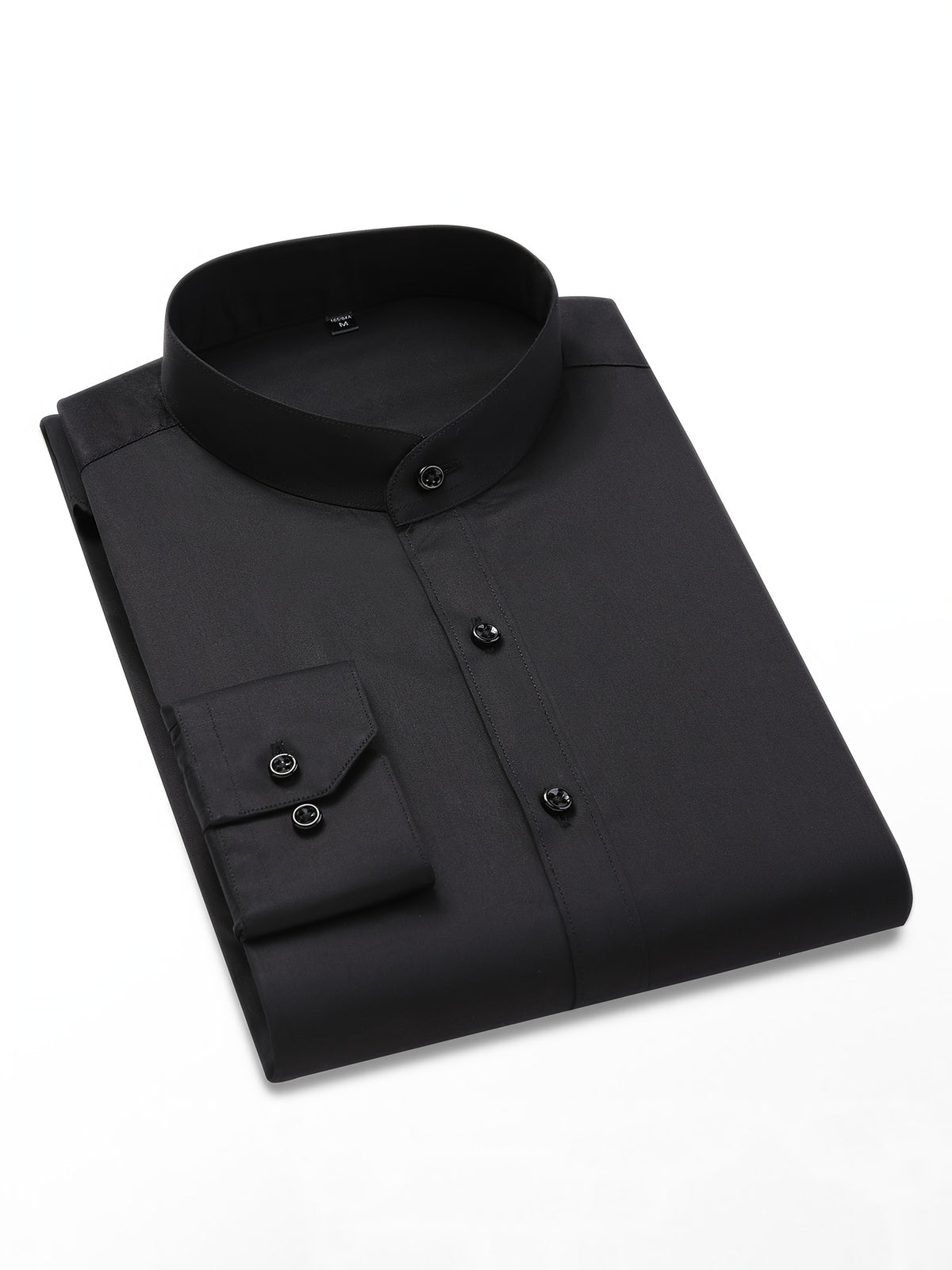 New Fashion Casual Stand Collar Long Sleeve, Smart Casual - Black